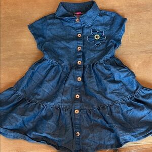 Vince Camuto Kids Denim Dress with Floral Detail